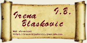 Irena Blašković vizit kartica